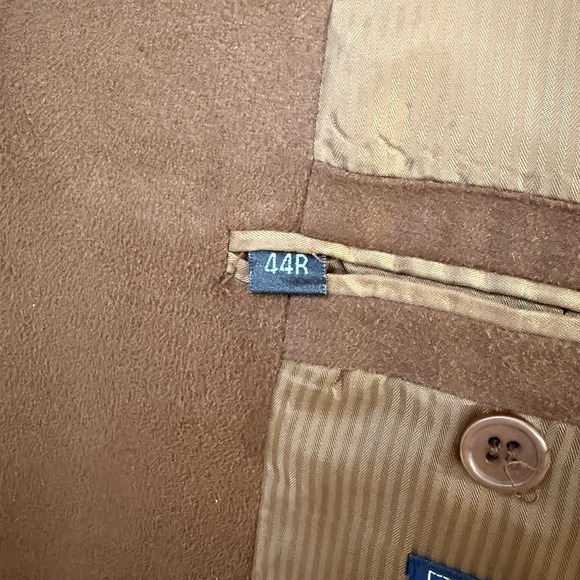 Norman Wells Collection Dawahares Polysuede Polyester Sport Coat 44R Brown - Picture 8 of 16
